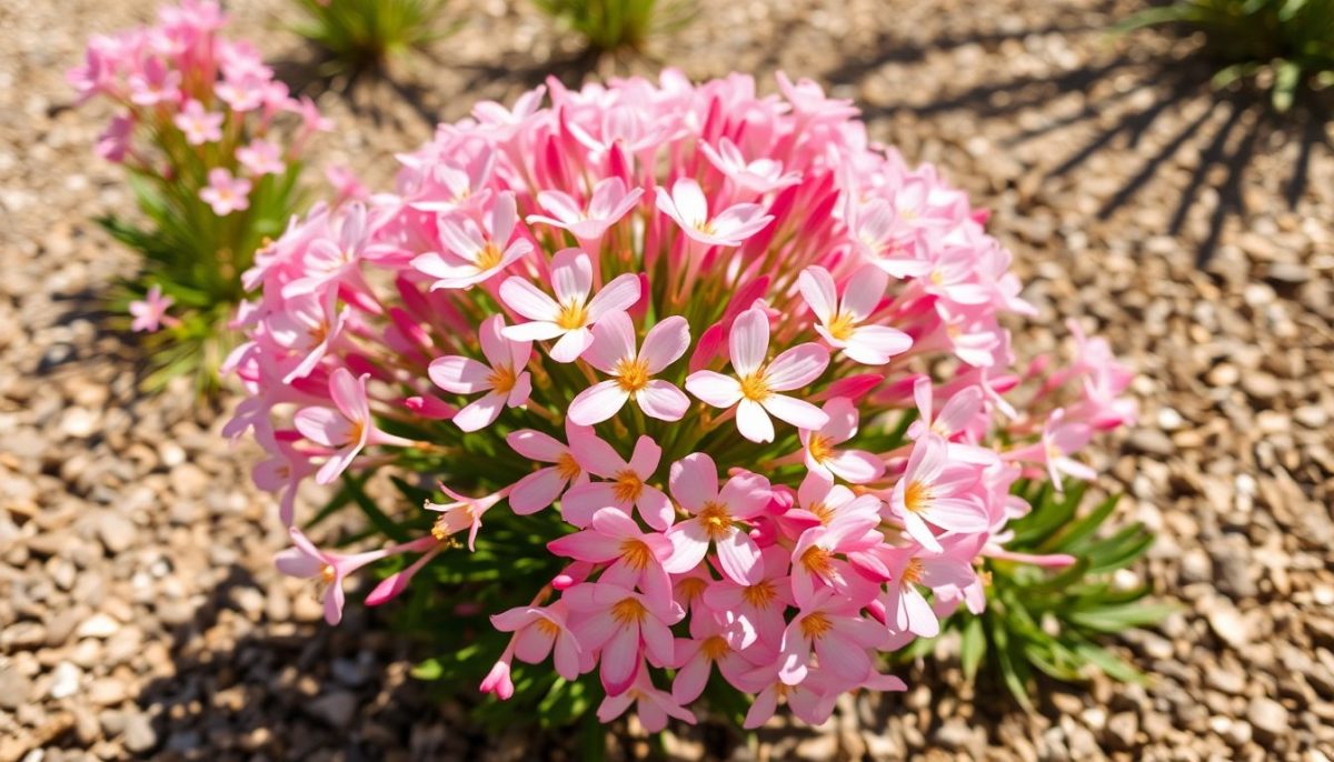 La fleur qui survit à tout, s'épanouit dans le gravier et fleurit sans interruption tout l'été sans eau